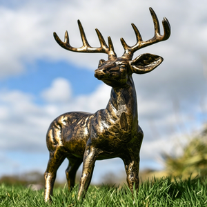 Escultura Decorativa <span class=keywords><strong>de</strong></span> Ciervo <span class=keywords><strong>de</strong></span> Bronce <span class=keywords><strong>de</strong></span> Tamaño Real con Acabado Antiguo para Decoración <span class=keywords><strong>de</strong></span> Jardín Exterior - Product Image 3