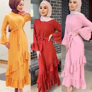 Модные однотонные элегантные платья для девочек на Ближнем Востоке