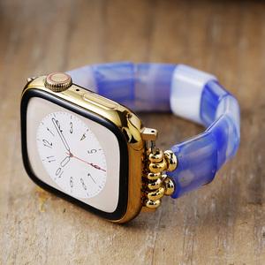 Bracelet de montre élastique en onyx de luxe pour <span class=keywords><strong>Apple</strong></span> <span class=keywords><strong>Watch</strong></span> Series 8-11, boucle ardillon, design respirant, 42mm/46mm - Product Image 6