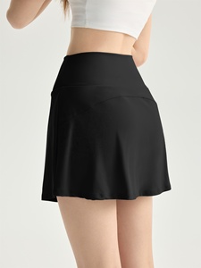 Gonne da yoga a vita alta da donna, a trapezio, tinta unita, ecologiche, antipiega, per tennis, sportive estive - Product Image 2