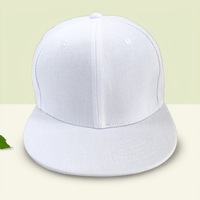 Casquette plate à 6 panneaux de couleur unie en tissu polyester unisexe Hip Hop décontractée Taille unique 48-50 cm Quatre saisons Chapeau pour adultes