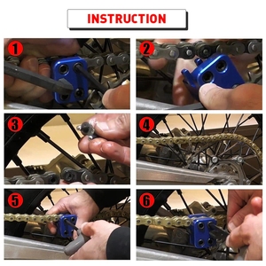Outil de <span class=keywords><strong>presse</strong></span> de chaîne à maillons principaux <span class=keywords><strong>professionnel</strong></span> 520 525 530 plaque latérale moto ATV DIRT BIKE rouge/noir/bleu - Product Image 6