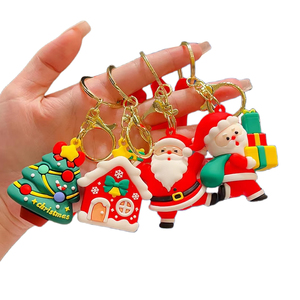 Porte-clés de Noël en PVC, petit chien de dessin animé, pendentif 3D mignon, tendance, pour sac à dos, pour femme - Product Image 1