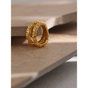 JINYOU-Bague en métal à texture tendance 1792, bijoux simples, bague ronde en acier inoxydable, <span class=keywords><strong>2025</strong></span> - Product Image 6