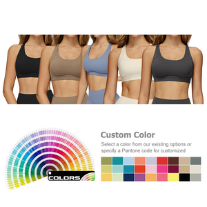 Logo personnalisé bretelles croisées dos creux Yoga <span class=keywords><strong>sport</strong></span> <span class=keywords><strong>soutien</strong></span>-<span class=keywords><strong>gorge</strong></span> femmes serré Fitness course Gym <span class=keywords><strong>soutien</strong></span>-<span class=keywords><strong>gorge</strong></span> haut - Product Image 4