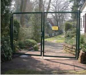Tube rond/carré enduit de poudre panneau de treillis métallique soudé ferme clôture de jardin en métal porte avec serrure - Product Image 2