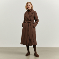 Veste longue imperméable et coupe-vent grande taille QLYP, nouvelle collection mode hiver, design classique avec fermeture éclair et ceinture à revers