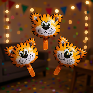 Globos de Papel de Aluminio con Diseño de Tigre para Fiestas, 16x26 cm, 3 Piezas, Decoración de Fiesta con Caras de Animales de Dibujos Animados, Cumpleaños Infantiles - Product Image 2
