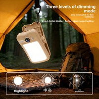 Lampe LED portable à clipser pour camping extérieur, rechargeable solaire et USB, autonomie ultra-longue, contrôle par induction