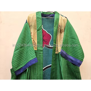 Kimono de seda indio hecho a mano, bata de dormir para mujer, ropa de verano, kimono, ropa de estar por casa, kimono surtido, estilo bohemio, boho - Product Image 3