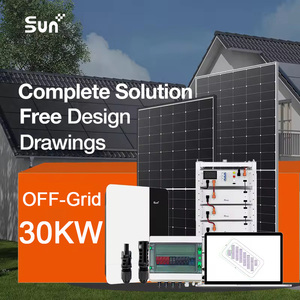 Sistema de Energía Solar Híbrido Fuera de la Red Sunplus de 30kW, Silicio Monocristalino, Batería de Iones de Litio de Respaldo, Inversor Todo en Uno para Uso Doméstico - Product Image 1