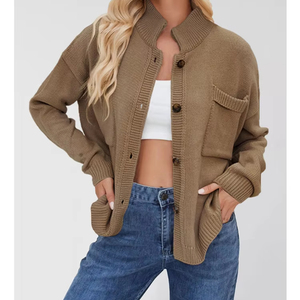 Gran oferta 2025, cárdigan con botones, abrigo, prendas de punto, conjunto de punto en blanco suelto, suéteres lisos, chaquetas, cárdigans de talla grande para mujer - Product Image 1