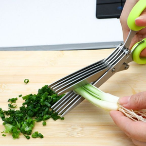 Ciseaux de cuisine polyvalents en acier inoxydable à 5 lames S/S avec poignée en plastique pour une utilisation dans la cuisine à domicile - Product Image 1