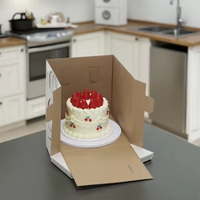 Boîtes à gâteaux de qualité supérieure en carton ondulé robuste de 12*12*10 pouces, auto-assemblables, de qualité alimentaire, avec fermeture magnétique, matériaux recyclés de 2 mm