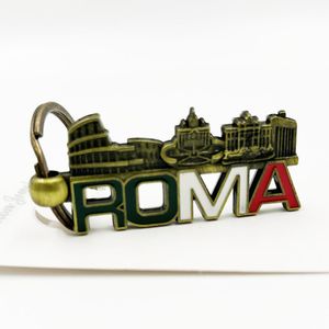 Wholesale Custom 3D Metal Keychains Personalized National Style Rome Travel Souvenirs with Cartoon Logo