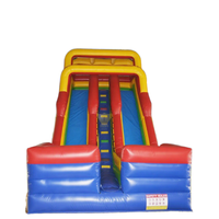 Château gonflable aquatique pour enfants rouge et bleu, jeux gonflables, toboggan