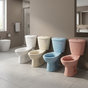 Ivory Color Designer Two Piece Water Closet Commode Bathroom Toilet Seat 1st Grade Premium WC Set - Product Image 2