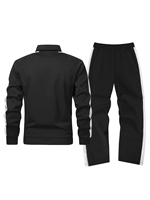 Ensemble de survêtement pour homme avec veste zippée et pantalon de survêtement, style color block, décontracté, pour la course à pied et le jogging