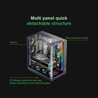 High Airflow Mid Tower ATX Gaming Computer Case Side Panel Window Support 420mm GPU 360mm Radiator Type-C 8 Fan Positions 7 PCIe