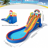 Toboggan gonflable populaire arc-en-ciel coloré pour l'extérieur et l'intérieur, toboggan aquatique gonflable sec et humide pour les fêtes de famille dans la cour