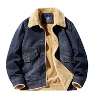 Nouvelle veste d'hiver 2027 pour homme, en jean rembourré et doublé polaire épais, coupe ample, grande taille, style workwear tendance, manteau décontracté pour homme