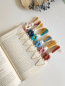 Nouveau personnalisé fait à la main macramé <span class=keywords><strong>marguerite</strong></span> fleur signet charme livre fait à la main accessoire - Product Image 6