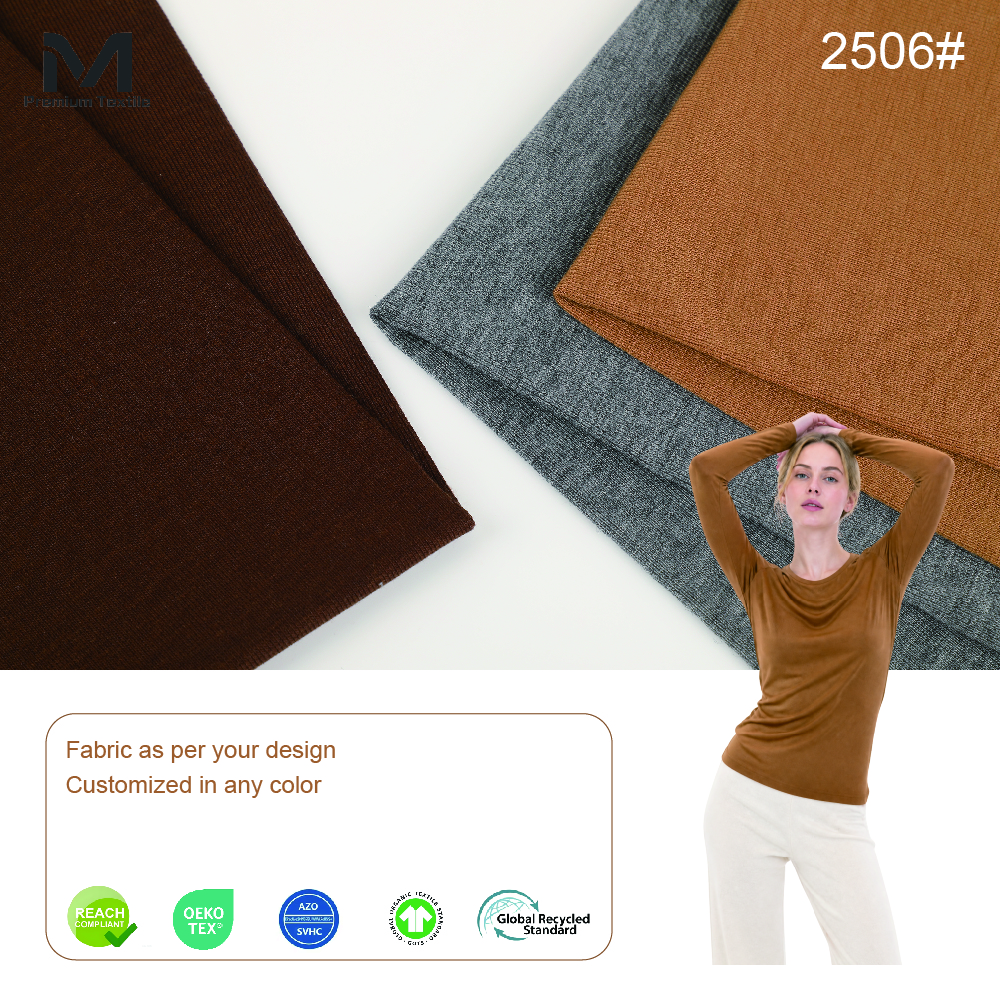 Dermal Friendly Luxurious Lyocell Wool Spandex Knit For Environmentally Conscious Fashion Brands And Sustainable Items 2506#