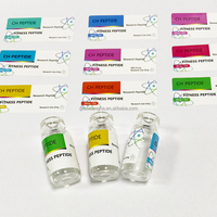 Étiquettes adhésives personnalisées pour flacons de 3 ml de peptides de laboratoire pharmaceutique avec logo