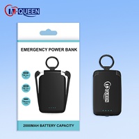 Batería Externa Portátil Recargable de 2000mAh, Mini, Delgada, con Micro USB para Teléfono, Personalizable