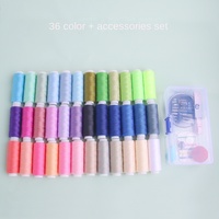 Looen Couleur Polyester Fil À Coudre Ensemble pour Machine À Coudre Aiguilles À Coudre À La Main 100 mètres Longueur Durable 0.5mm Épaisseur Modèle