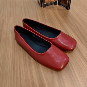 Ballerines à bout carré en cuir véritable, chaussures plates pour femmes, toutes saisons, couleur unie, confortables, style classique - Product Image 2