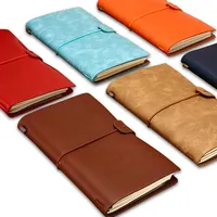 Caderno de couro artesanal vintage, venda quente, caderno de couro feito à mão, com papel embutido recarregável