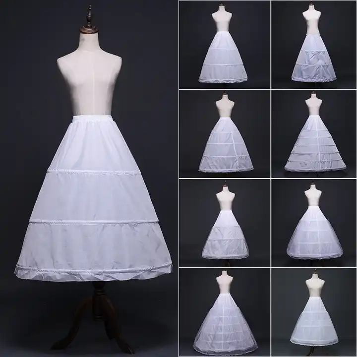 Women Crinoline Petticoat 6 Hoop Skirt White Ball Gown Underskirt for  Bridal | eBay