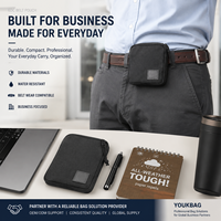 YOUK Custom EDC Belt Pouch Kantong Utilitas Kanvas Berlapis Lilin Tas Pinggang Outdoor dengan Ritsleting YKK Produsen OEM ODM