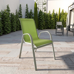 Chaise de <span class=keywords><strong>jardin</strong></span> en <span class=keywords><strong>aluminium</strong></span> avec siège imperméable en textilène empilable pour les banquets extérieurs Meubles de patio de plage - Product Image 1