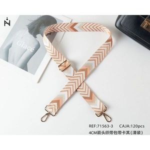 Cinghia per borsa in tessuto Arrow da 4 cm color kaki con ganci in metallo per accessorio borsa - Product Image 3