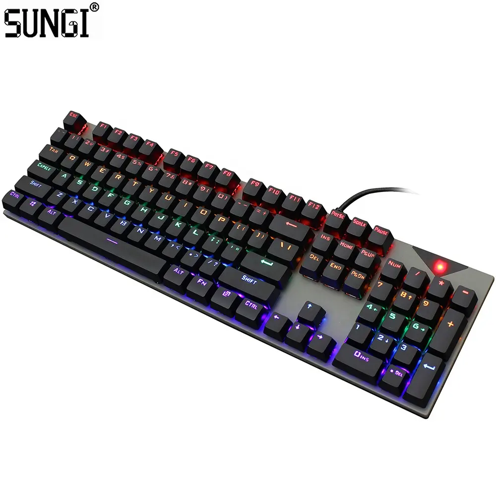 Colorful Rainbow Backlight Ergonomic Mechanical Keyboard Usb Wired Pc Computer Waterproof Rgb Mechanical Feel Gaming Keyboard