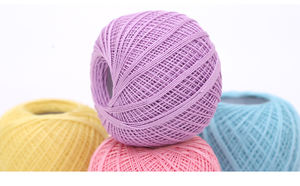 N. ° 6 hecho a mano DIY encaje primavera y verano nuevo tejido seda algodón lana bolas piel agradable ganchillo teñido a mano estilo de hilo de <span class=keywords><strong>moda</strong></span> - Product Image 3