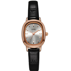 Reloj de Pulsera Elegante Retro para Mujer, Correa de Cuero Ovalada, Diseño Minimalista, Lujoso - Product Image 5