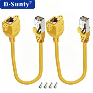 Industrial <b>RJ45</b> Cat6a Gigabit Ethernet Extension Cord with Mounting Ears and Screw Holes for PC Broadband - Product Image 2
