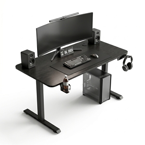 I Shape Electric <b>Standing</b> Desk with Height Adjustable Motorized System MDF Board Surface Multi Color Gaming Workstation - Product Image 1