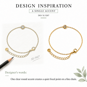 สร้อยข้อมือแบบวงกลมประดับด้วยโซ่เส้นเล็ก สแตนเลสสตีล ชุบทอง 14K ด้วยวิธีสุญญากาศ พร้อมตัวล็อกแบบก้ามปู ปรับขนาดได้ - Product Image 2