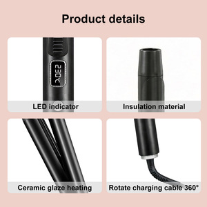Fer <span class=keywords><strong>à</strong></span> boucler professionnel 65W <span class=keywords><strong>à</strong></span> chauffe rapide avec écran LCD, infusé <span class=keywords><strong>à</strong></span> l'huile d'argan, anti-brûlure, outil de coiffure - Product Image 4
