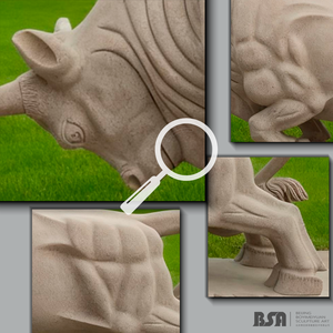 Scultura di Toro in Marmo Intagliata a Mano di Grandi Dimensioni per Decorazione di Parchi - Product Image 2