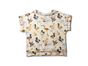 ชุดรอมเปอร์เด็กทารกหญิง ลายเป็ดสีฟ้า พร้อมโบว์ รุ่น SR4163 ขายส่ง แขนสั้น ชุดบับเบิ้ลสำหรับเด็ก - Product Image 2