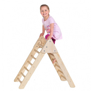 Estructura de escalada de madera para niños, juguete de parque infantil interior para entrenamiento de integración sensorial - Product Image 3