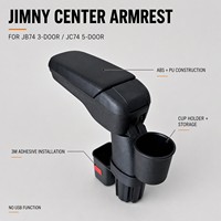 Accessoires Suzuki Jimny 2026 Boîte de rangement pour accoudoir en PU avec porte-gobelet JB74 JC74 MKD Offroad