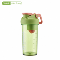 Bouteille shaker personnalisée, gobelet à protéines portable personnalisé, shaker anti-fuite avec couvercle rabattable pour la salle de sport, contenant promotionnel pour boissons de marque