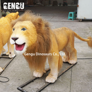 Estatua de jardín de animatron De León de tamaño real, estatua de acero para interiores/exteriores para aeropuerto, Parque educativo de trampolín, Parque Deportivo - Product Image 4