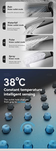 Panneau de <span class=keywords><strong>douche</strong></span> thermostatique intelligent à 360 degrés avec affichage numérique LED hydropower mural brossé pour appartement et hôtel - Product Image 3